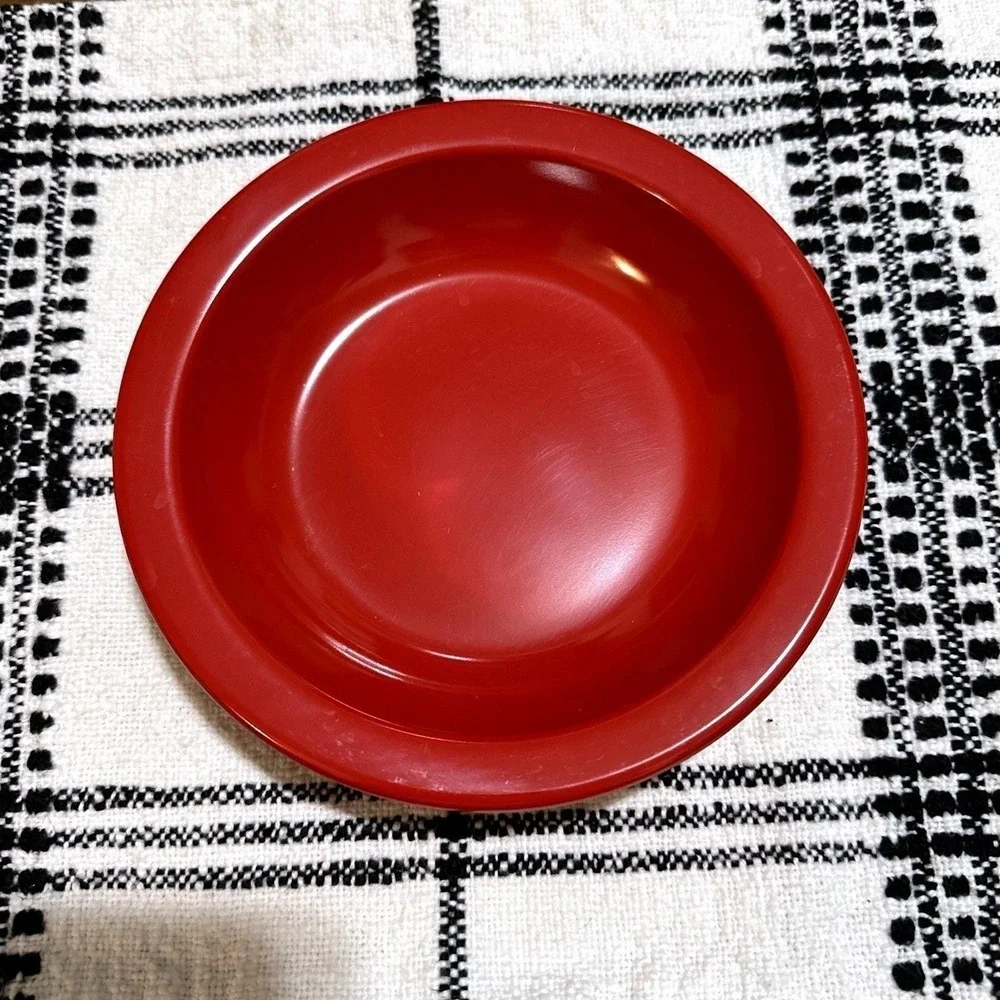 Vintage‎ Dallas Ware Red Melamine Dinner Plate and Bowl Set 2pc Retro MCM USA